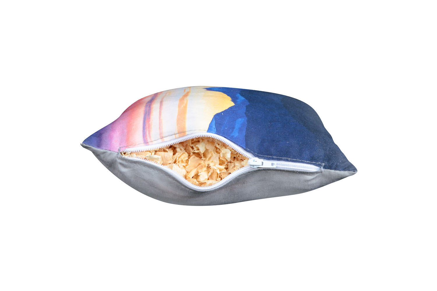 Tiroler Zirbenkissen mit Fotodruck: Berglandschaft im Abendrot, 30x20cm