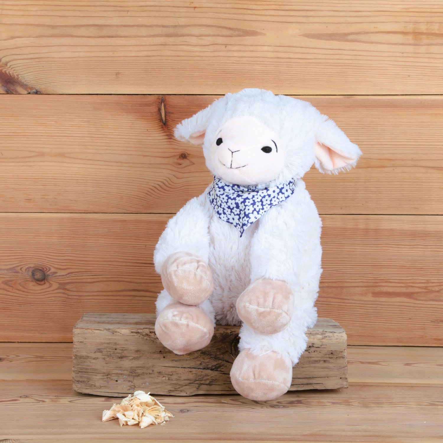 Tiroler Zirbenkissen Zirbenschaf Flori für Jungs mit Zirbenfüllung Kuschelschaf, 32cm, blau