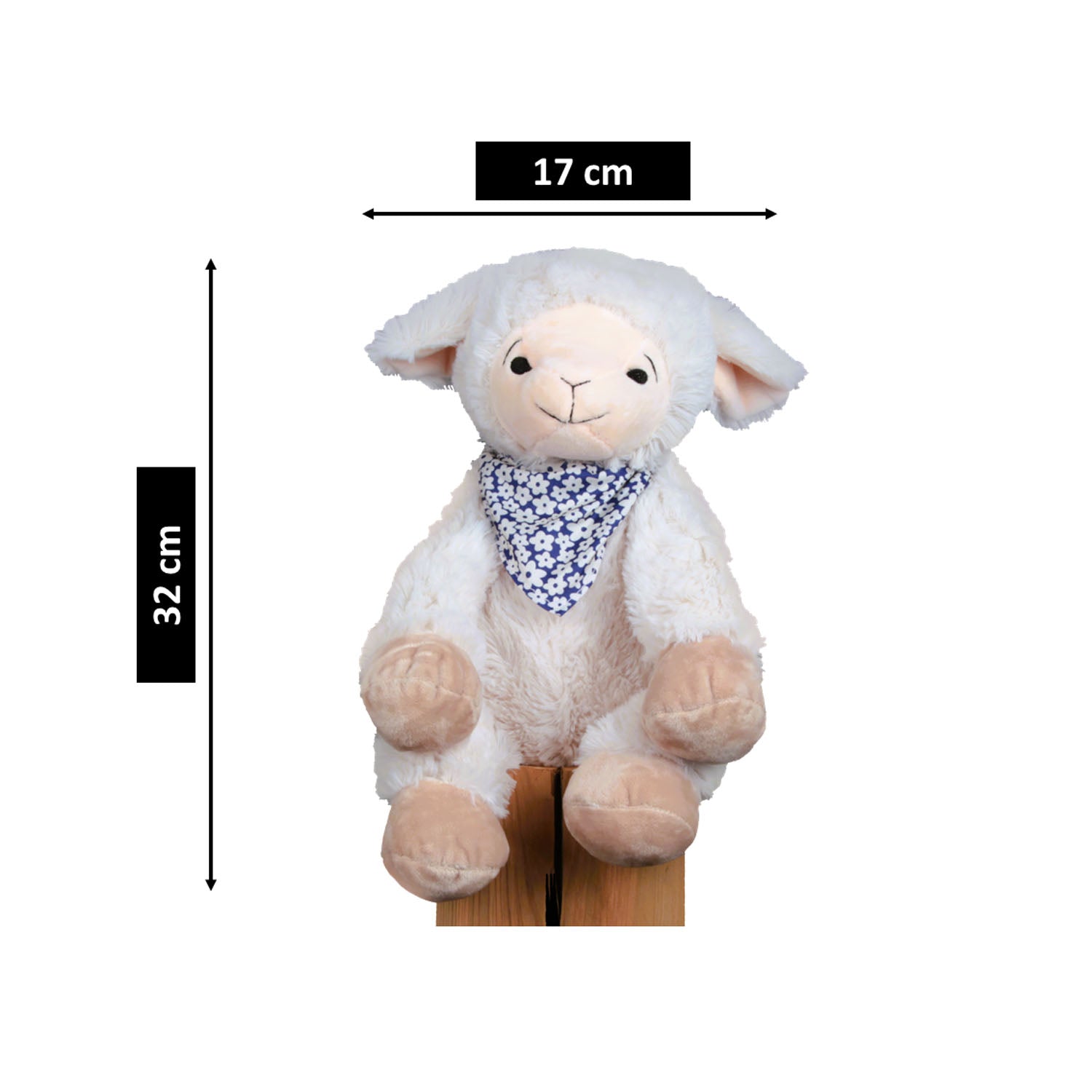 Tiroler Zirbenkissen Zirbenschaf Flori für Jungs mit Zirbenfüllung Kuschelschaf, 32cm, blau